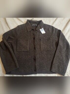 NWT Brown Button Up Primark Sweater Large